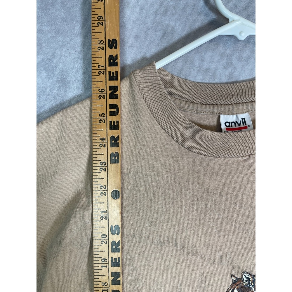 VINTAGE Mountain Lion Shirt Mens Large Brown Tee Nature Colorado USA Made 90s - Picture 7 of 14
